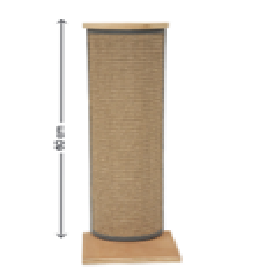 COLUMNA MADERA SEMICIR. 19x19x60cm 2pz.