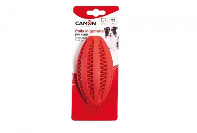 Juguete goma- Dental Fun bola Rugby - 110mm -4p