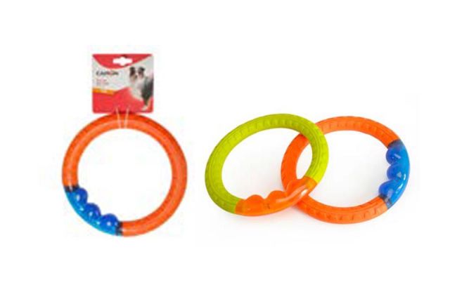 JUG. PERRO.ANILLO TPR BICOLOR. 25,5cm.1 PZ