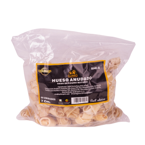 Hueso prens. anudado granel 7cm/50ud (10bxcaja)