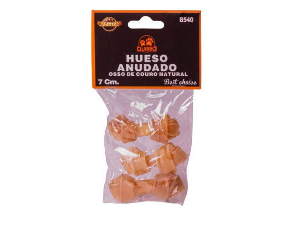 Huesos prensados anudado emblistado 7cm/3ud (60xc)