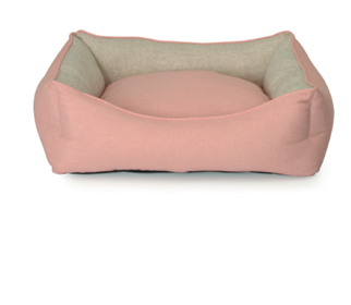 CAMA RECTANGULAR ROSA Y BEIGE 65cm