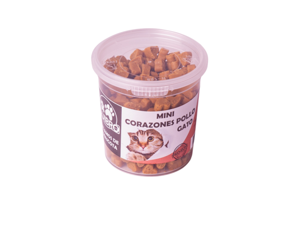 MINI CORAZONES POLLO GATO 100G   (12 botes x caja)